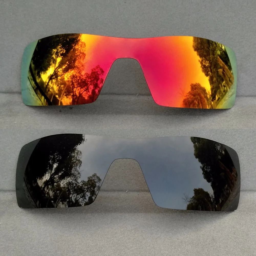 

Black & Orange Red Mirrored Polarized Replacement Lenses for Oil Rig Frame 100% UVA & UVB