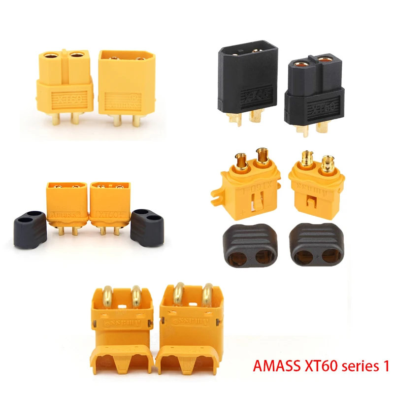 AMASS 10pcs XT60 XT-60 XT 60 XT90 XT60H XT60L XT60U XT60PW XT30U XT90S T DEAN EC3 EC5 AS150 XT150 XT30PW XT90PW For Lipo Battery