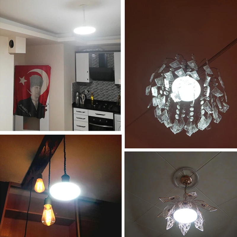 E27 bombilla LED, lámpara de 15/20/30/40/50/60W, foco UFO de 220V para el hogar, sala de estar, casa, iluminación de cocina