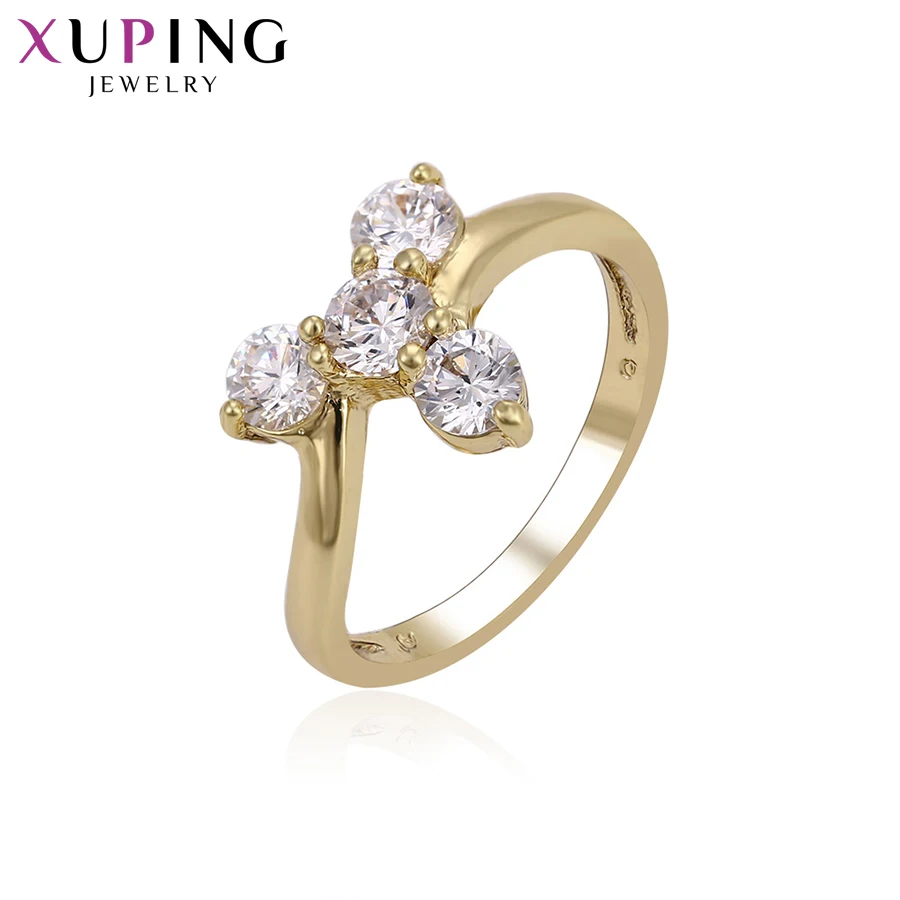 Xuping Fashion Popular Design Charm Style for Women Light Yellow Gold Color Plated Rings for Valentine\'s Day 14215