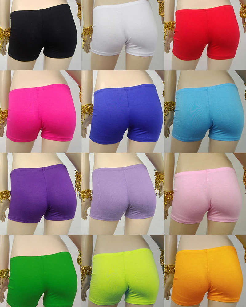 Vrouwen Buikdans Shorts Katoen Veiligheid Ondergoed Korte Broek Strakke Leggings 12 Kleuren Buikdans Latin Dance Shorts Katoen