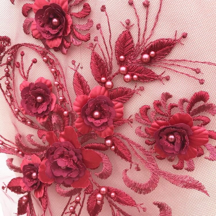 2 Stück/Set Neue Mode Stickerei Perlen Pailletten Spitzenblume, Kinderkleid, Kostüm, DIY Spitzenzubehör 36*21cm RS1868 – Detail 10