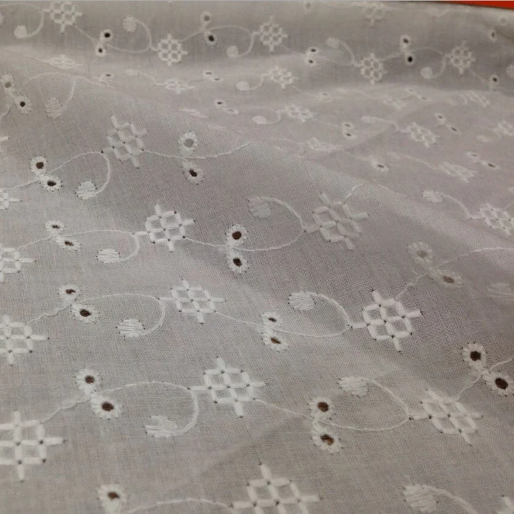 XERY-2042 cotton hollow-out tiny flower embroidery woven fabric,XERY-2042