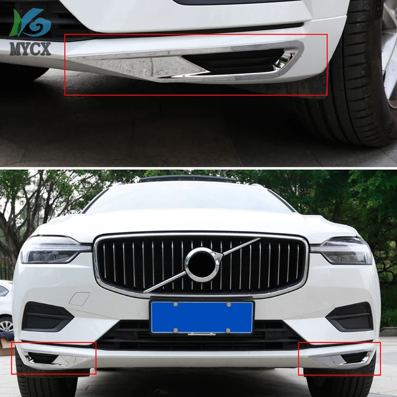 

For Volvo XC60 XC 60 2018 Car Front Fog Light Lamp Cover Trim Bezel Fog Light Garnish Molding Trim ABS Chrome Auto accessories