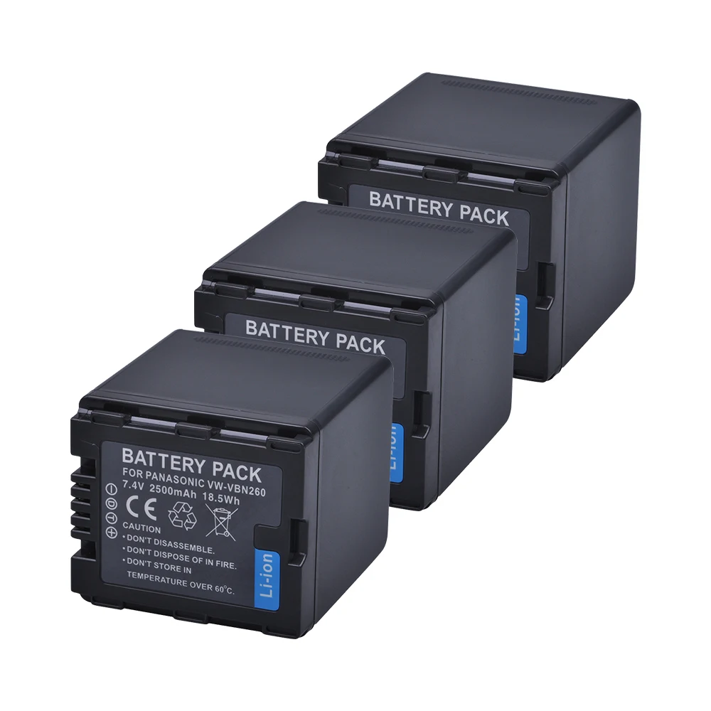 

Tectra 3PCS/PACK VW-VBN260 Battery for Panasonic HC-X800 HC-X900 HC-X900M HC-X910 HC-X920 HC-X920M HDC-HS900 HDC-SD800 HDC-SD900