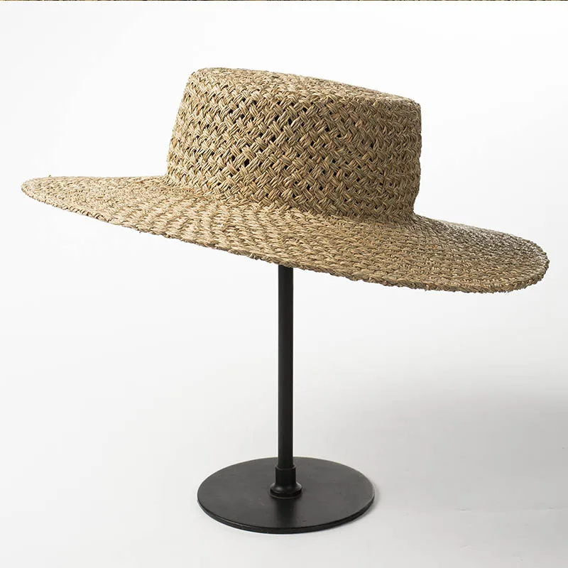 Wholesale Top Hand Woven Seaweed Women Sun Hats Natural Men Boater Hat Summer Beach Hat Derby Straw Hat Chapeu Sombrero Flat Cap