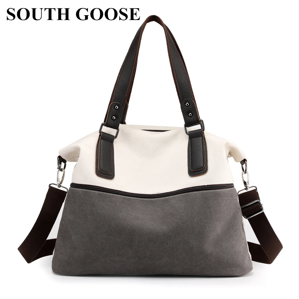 

SOUTH GOOSE Fashion Women Canvas Handbag Classic Patchwork Casual Shoulder Bags Lady Luxury Tote Bags Messenger Crossbody Bags