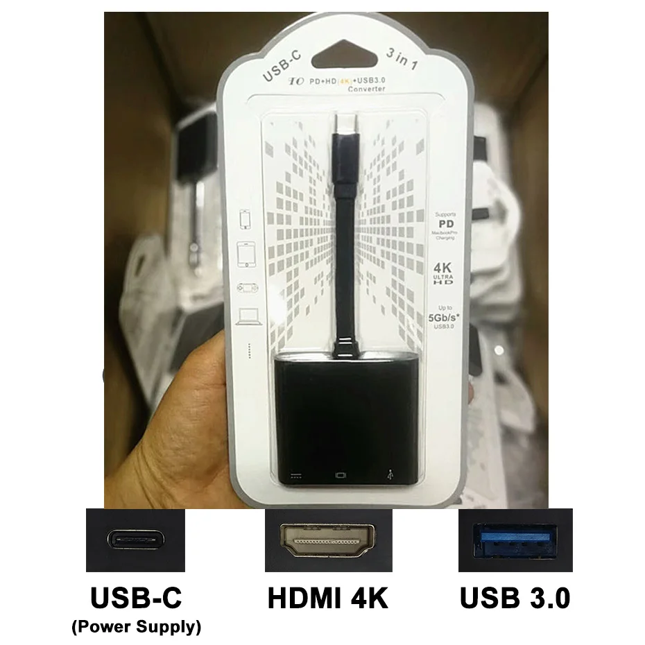 USB Type-C Cable Adapter 4K Ultra HD USB C HDMI-Compatible connector for MacBook Samsung Galaxy S8 Huawei Mate 10 Pro Nintendo