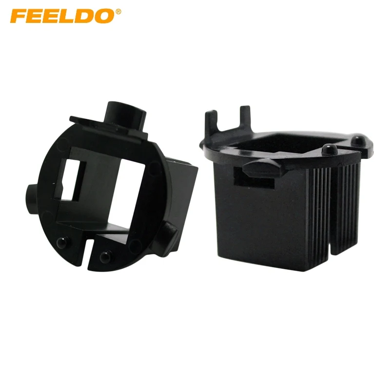 FEELDO  2Pcs Car H7 HID Xenon Hi-Beam Installation Bulbs Socket Adapter For Hyundai New Santa Fe #AM1347