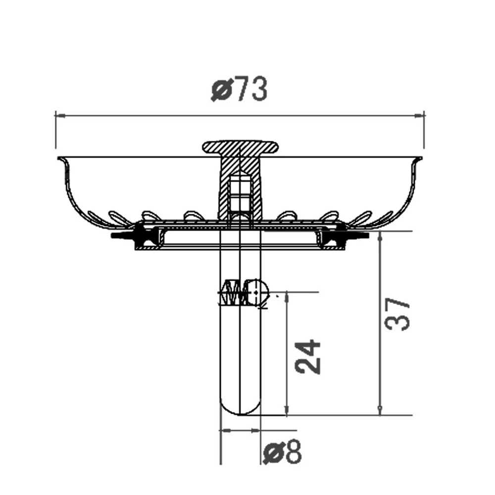 Talea 73mmstainlessシンクストレーナーストッパー浴室シンク交換用水切りフィルター廃棄物プラグQS215C007