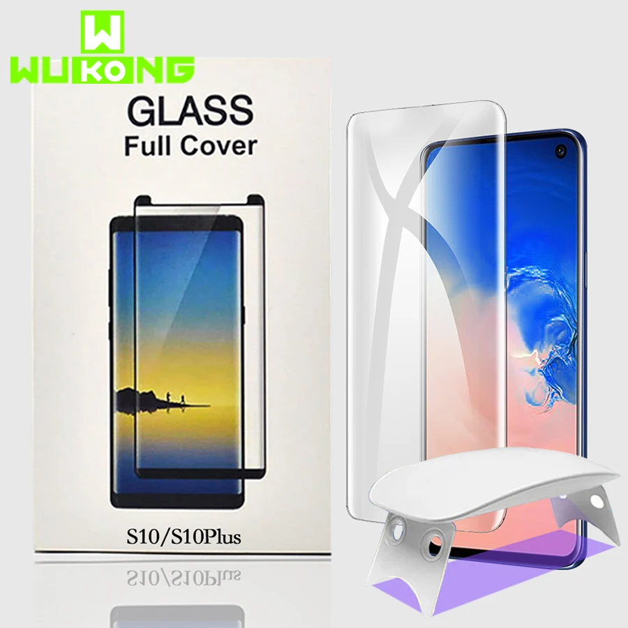 

UV Full Glue Screen Protector For Samsung Note20 Ultra Note 10 Plus S20 S21 Ultra Tempered Glass Full case UV Liquid P40 Pro