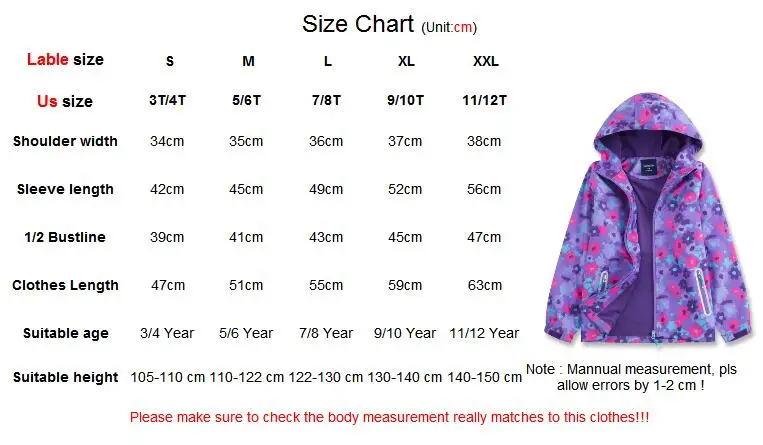 Girl Jacket Polar Fleece Spring Autumn Winter Girls Coats Kid Sport Casual Children Jackets Double-deck Waterproof Jackets