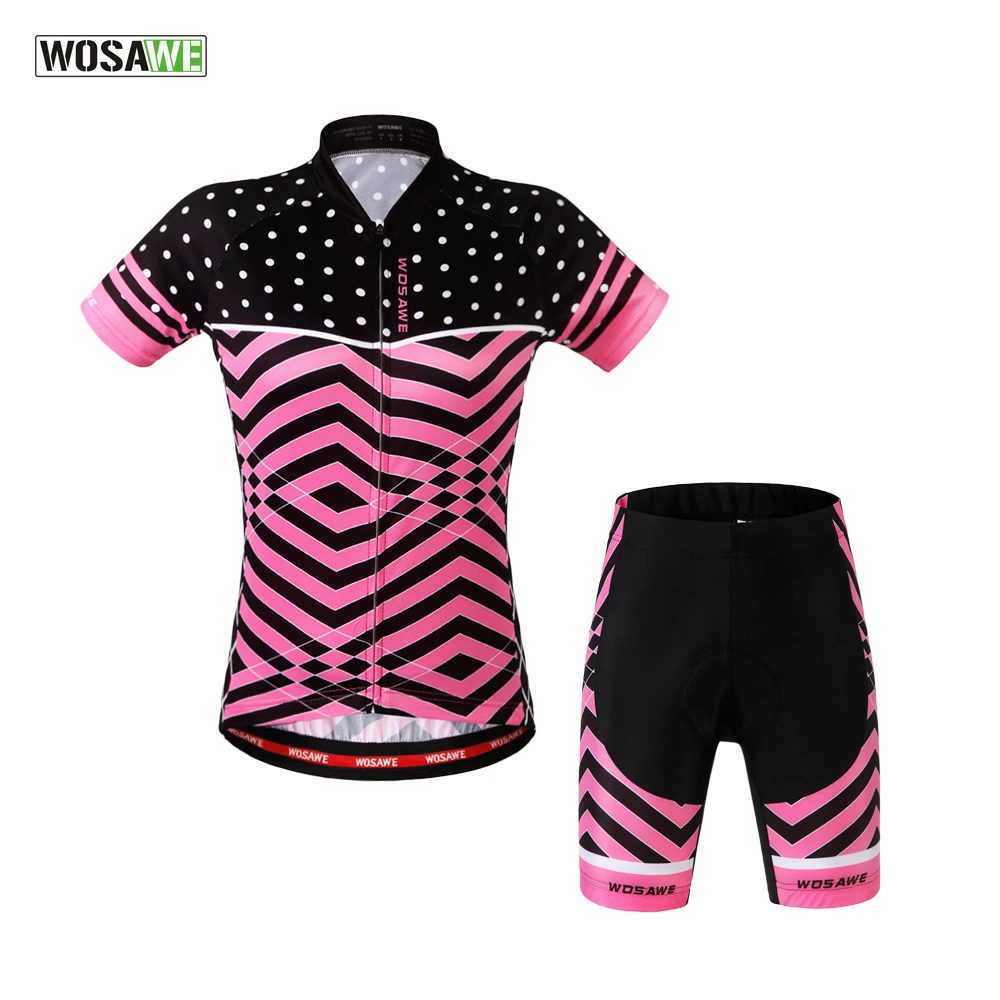 WOSAWE Summer Women's Cycling Jerseys MTB Bike Shirts Racing Clothings Riding Garment Bicycle Top And Short ropa ciclismo