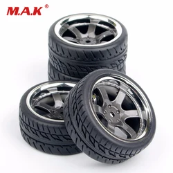 4Pcs/Set Rubber Tires Wheel Rim 12mm Hex fit  1:10 RC On Road Car Parts Accessory