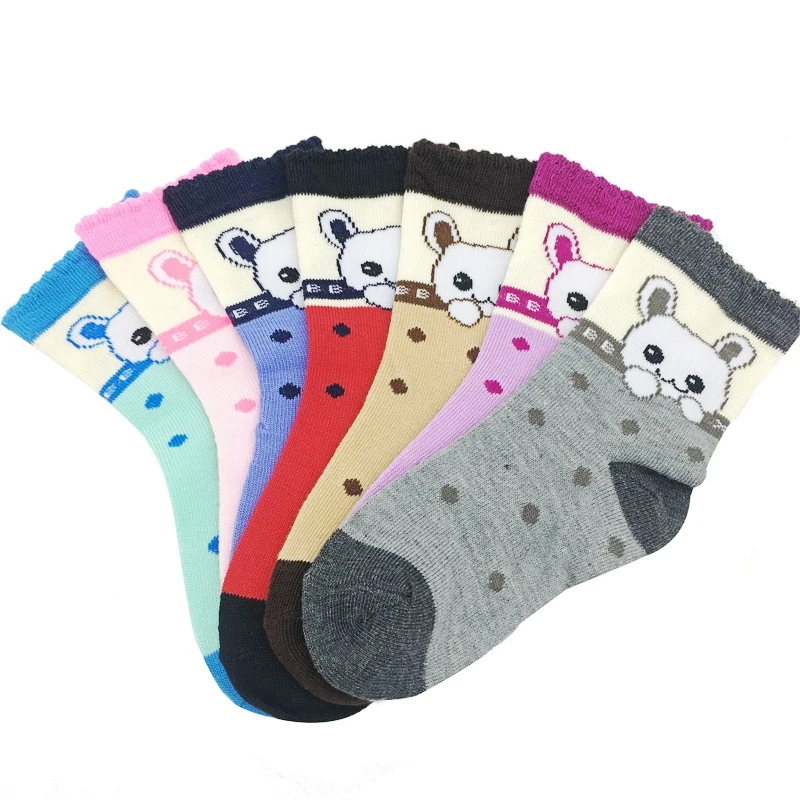 5 pairs / Pack Children Socks Cotton spring & autumn cartoon lace girls socks 1 to 9 year kids socks for girls