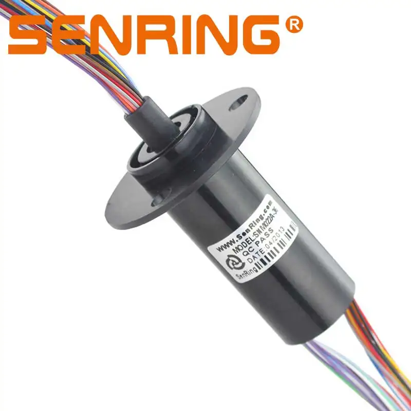 Length 57.3mm Cap Slip Ring Mini Rotary Joints with OD 22mm 36 Circuits 2A Signal Current Transfer