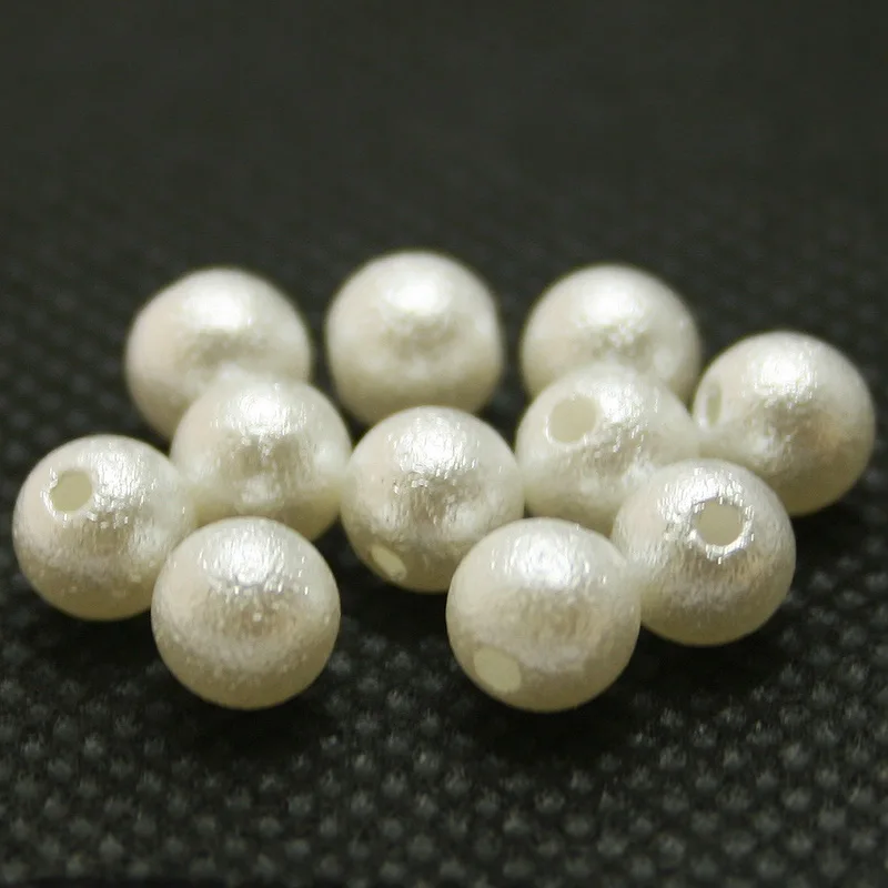 New Pick Size 4.6.8.10.12.14.16.18.20mm ABS White Imitation Pearl Beads Round Bead Wrinkled skin fit DIY Bracelet Making