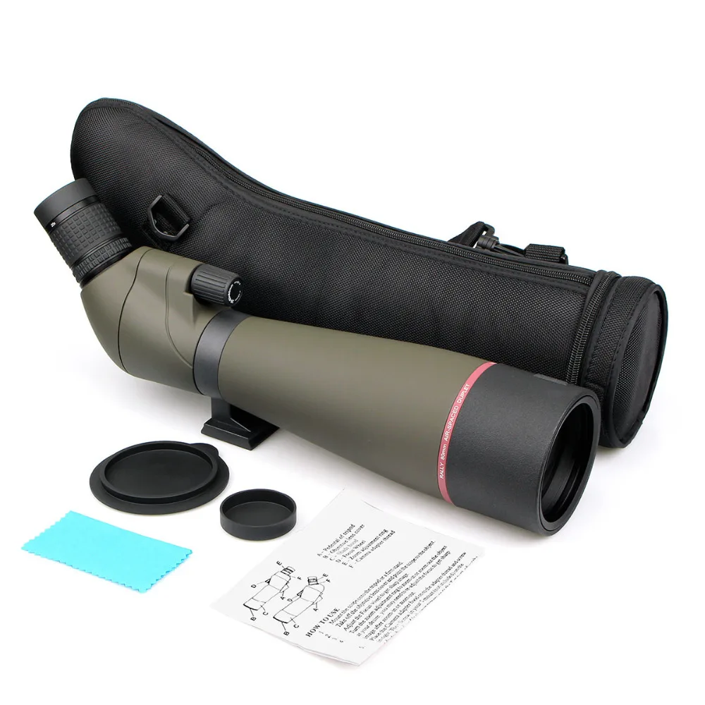 Teleskop Svbony SV13 20-60x80 Zoom Spotting Scope 45 derajat bidang besar tampilan burung menonton dengan kamera SV205