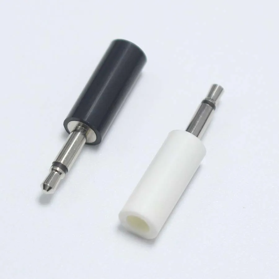 2pcs 2.5mm mono headset plug jack 2 pole 2.5 audio plug Jack Adaptor connector for phone white and black