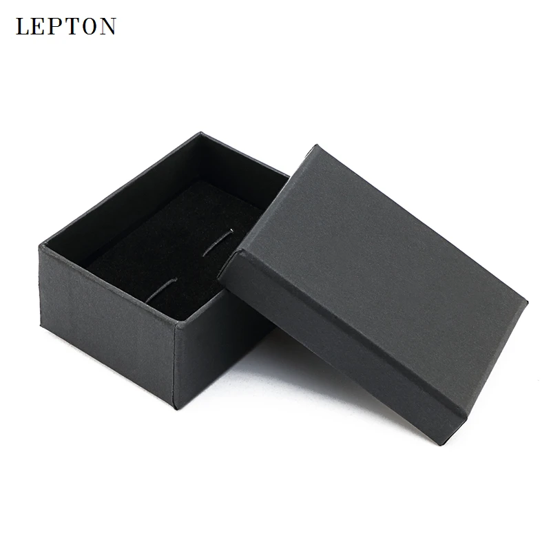 High Quality Black Paper Cufflinks Boxes 50 PCS/Lots Lepton Black matte paper Jewelry Boxes Cuff links Carrying Case wholesale