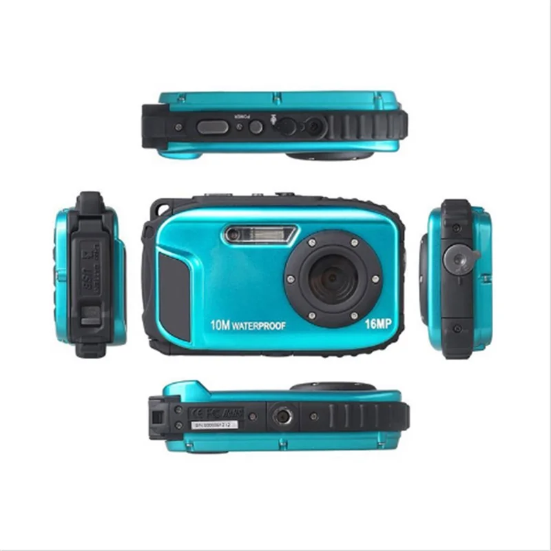 Minicámara Digital HD resistente al agua, videocámara De Fotos De 16MP, 2,7 pulgadas, Zoom 8x, cámara De Fotos, videocámara De vídeo antivibración, 1080P, CMOS