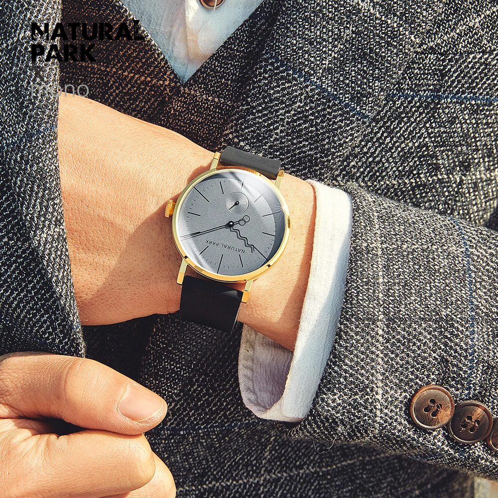 Relojes hombre Top merk luxe Quartz Horloge mannen Casual Business NATUURLIJKE PARK Rode silicagel Riem Horloge mannen Relogio gift Mannelijke