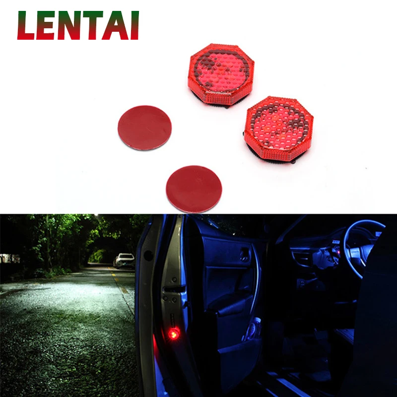 LENTAI For Ford focus 2 3 mk2 fiesta ranger mondeo mk4 Mazda 3 6 cx-5 Chery Saab Car door LED warning lights Anti-collision lamp