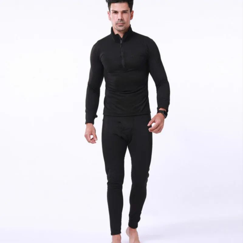 Imagem -02 - Camisa e Calças Térmicas de Alta Elasticidade Masculina Roupa de Treino Exterior Roupa Interior Quente Fitness Desportiva Apertada