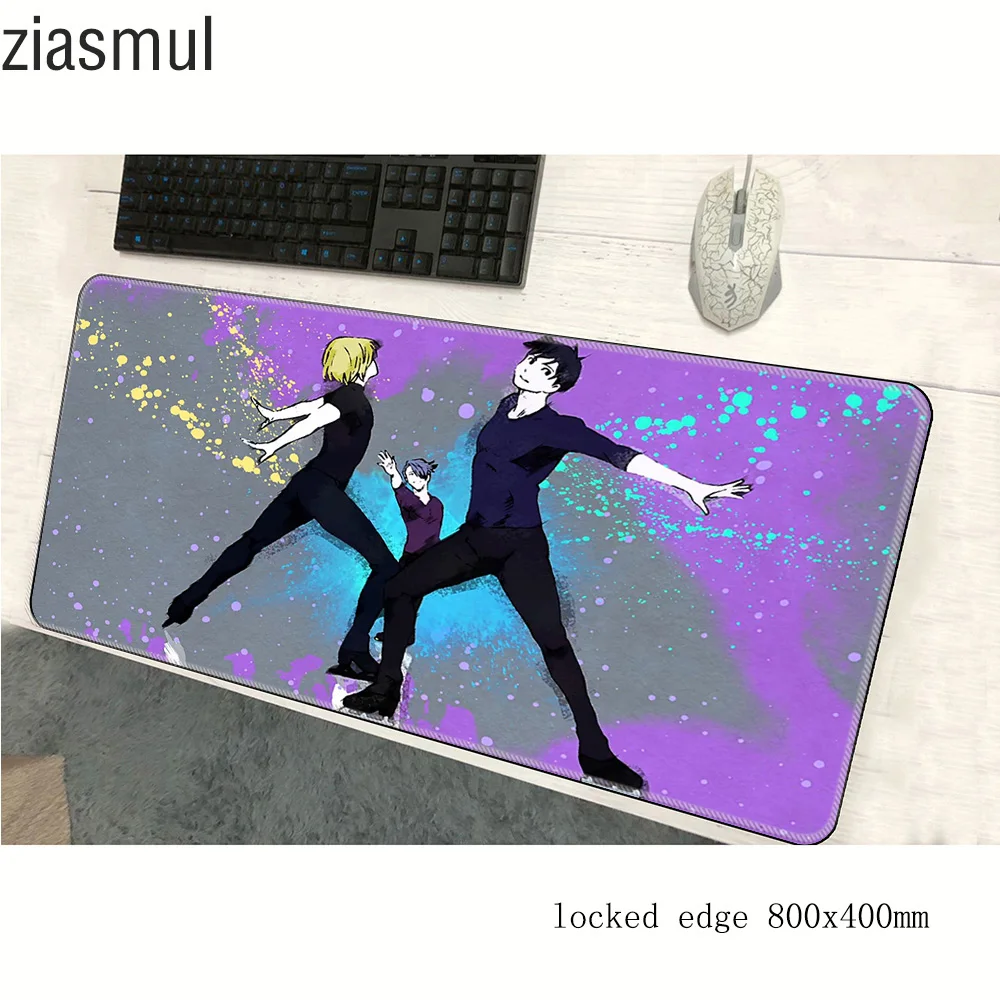 yuri on ice mouse pad 800x400x2mm mats xl Computer mouse mat gaming accessories Adorable large mousepad keyboard games pc gamer image 4