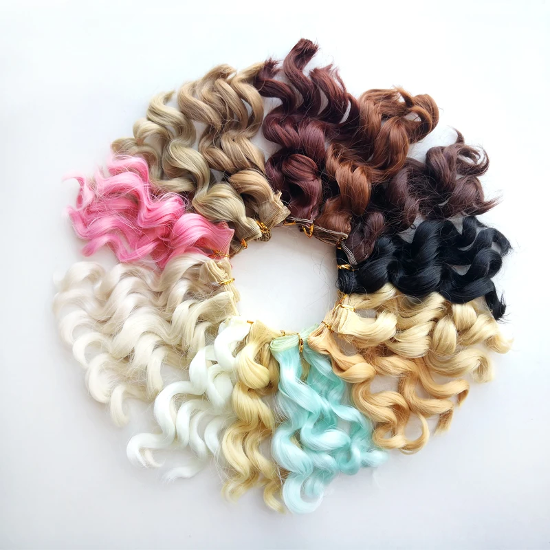 Msiredoll bjd wig Accessories 1piece 15*100CM doll hair for 1/3 1/4 1/6 1/12  Curly doll hair bjd wig diy Free shipping