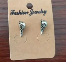 Bird Skull Earring Goth Wicca Cute Raven Canary Stud Occult Halloween Gothic Jewelry