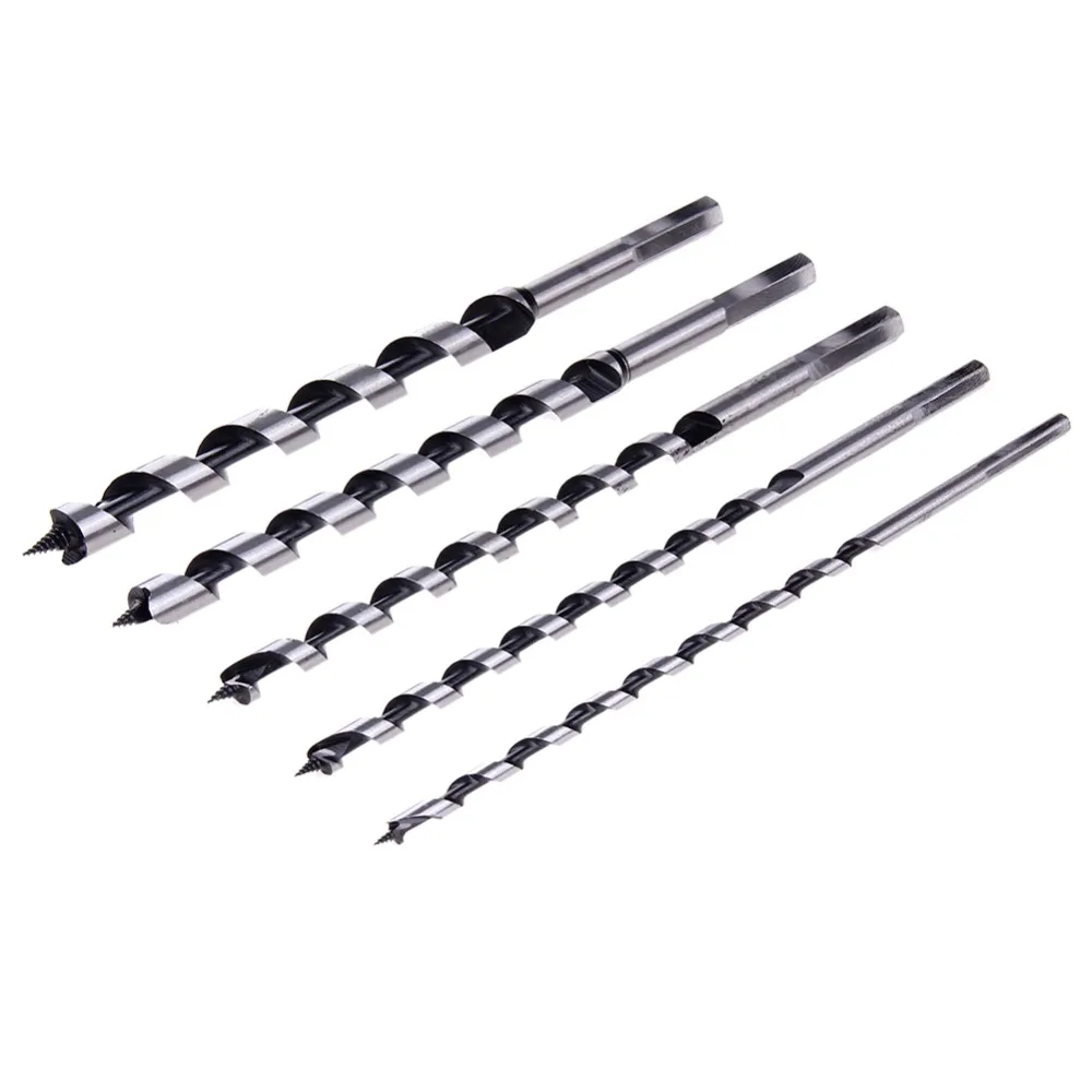 5PCS/Lot 230mm Extra Long Brad Point Wood Drill Bit Set Steel Woodworking Tool High Quality