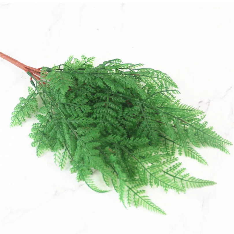 11pcs Artificial Flexible Glue Greenery Plant Adiantum Polastic Green Ferns for Greenery Wall Decoration Floral Arrangement