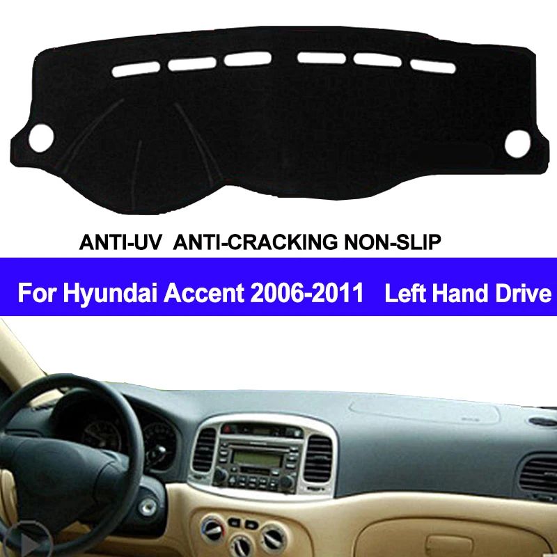 TAIJS Car Dashboard Cover For Hyundai Accent 2006 2007 2008 2009 2000 2011 Dash Mat Dash Board Pad Carpet Dashmat Anti-UV