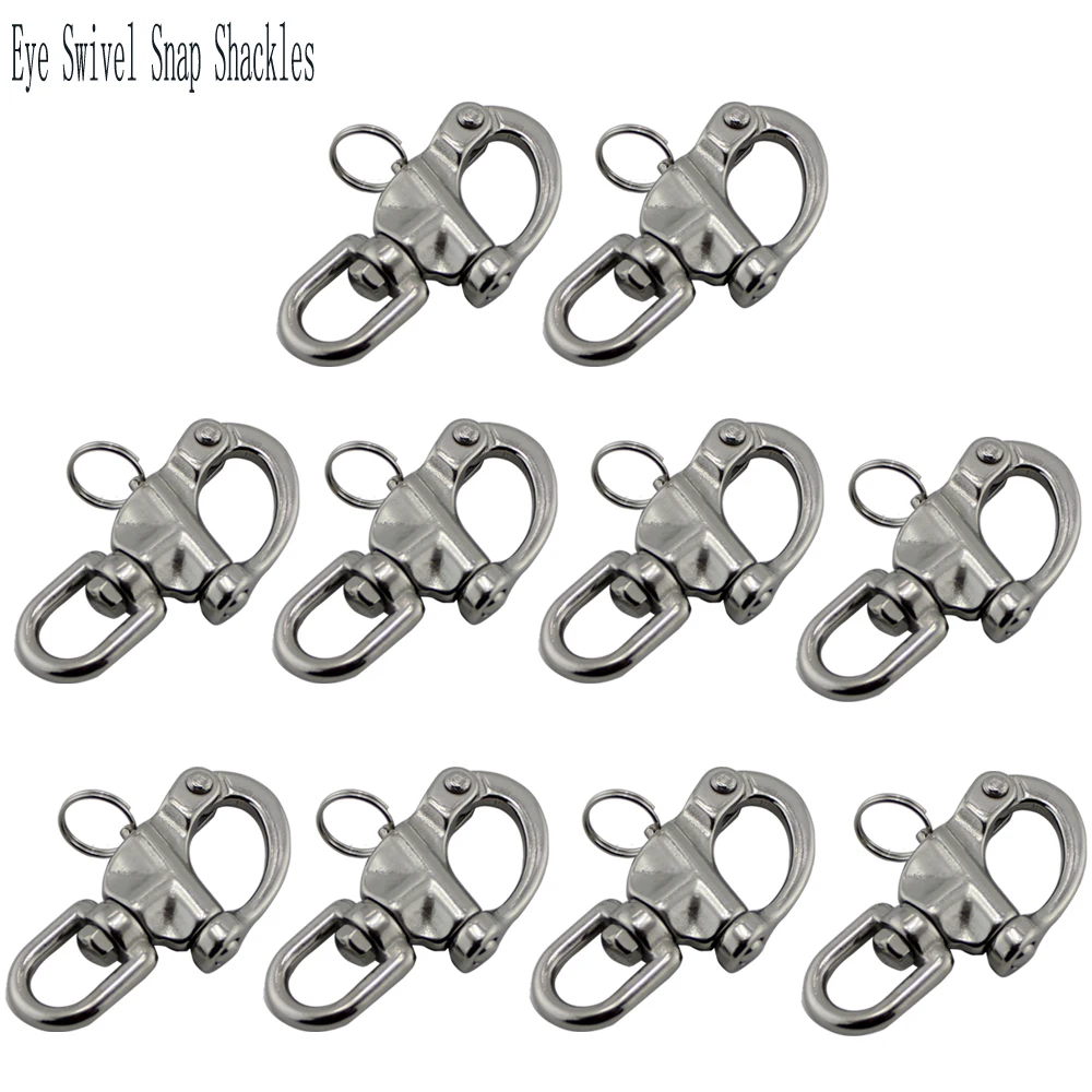 Stainless Steel Swivel Shackle Quick Release Boat Anchor Chain Eye Shackle Swivel Snap Hook for Marine Architectural 10pcs 87mm