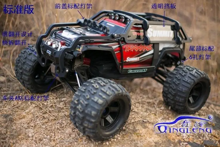 QL Nylon-Überrollkäfig mit Wheelie Bar für 1/10 Traxxas Summit, passend für Originalgehäuse