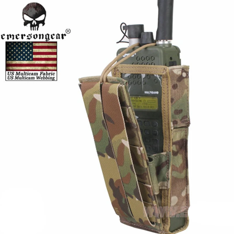 Emersongear PRC148/152 Tactical Radio Pouch Hunting Airsoft Combat Gear Molle EM8350 Genuine Multicam Black AOR Khaki