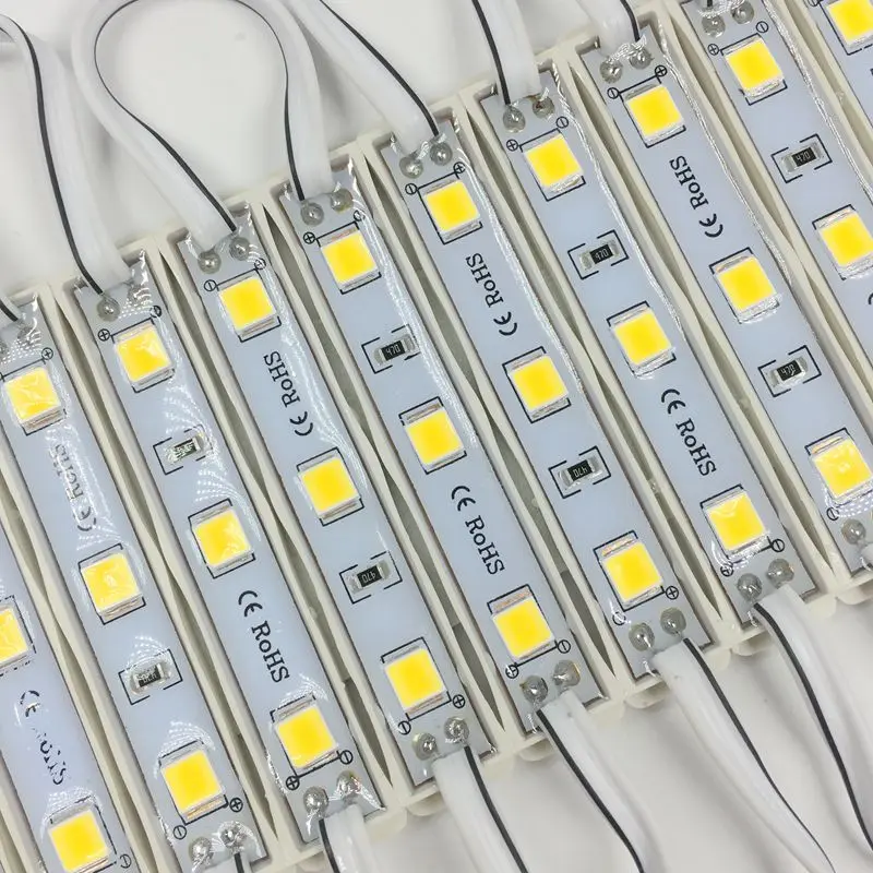 20PCS 5054 SMD 3LED โมดูลไฟ LED สีขาว/สีขาวอุ่น/สีแดง/สีเขียว/สีฟ้ากันน้ำโฆษณาโคมไฟ DC 12V