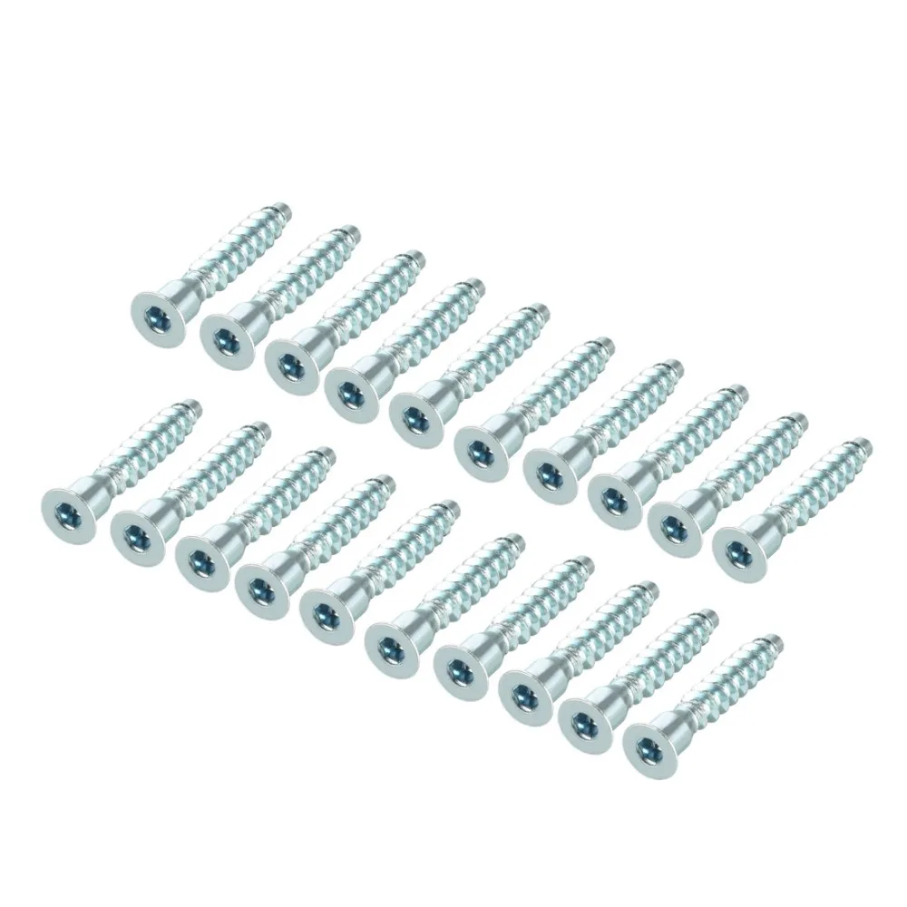 Uxcell 20pcs Furniture Confirmat Screw 7x39mm 7x49mm 7x59mm Hex Socket Zinc Plated Silver Tone Bronze Tone Black