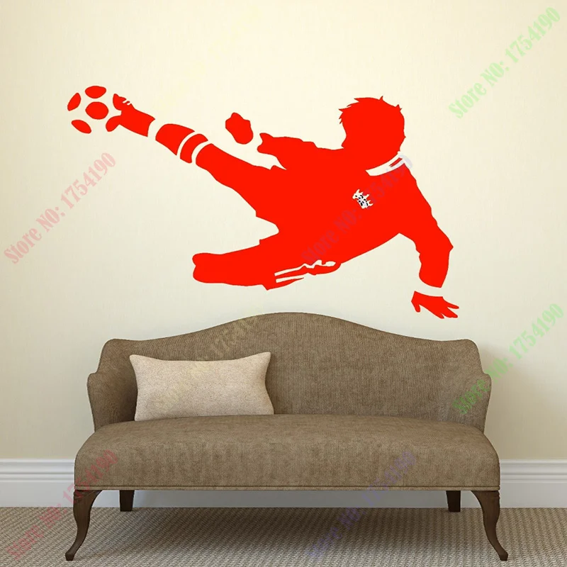 POOMOO Wall Decals  New Wall Sticker Vinyl Decal Sports Fan Soccer Ball Boys Room Art 22inX35in