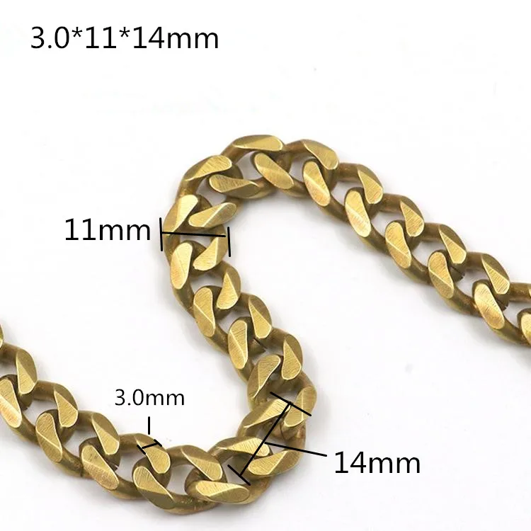 Solid Brass DIY Key connector Men Belt Pants KeychainTrousers Jeans Wallet Chain Metal Bag Chain Leather Crafts Accessories