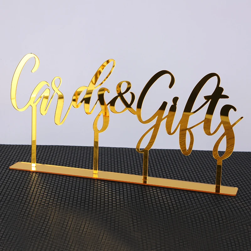 Cards and Gifts Guestbook Favors Sign Freestanding Calligraphy Personalized Wedding decoration Table Custom Acrylic Party Decor