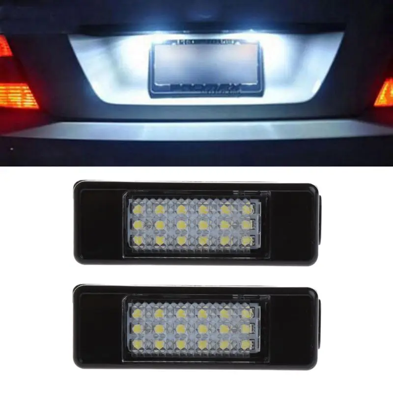 2pcs 18 LED License Plate Light Lamp For Peugeot 207 307 308 Citroen Berlingo 2004-2009 C3 C4 C5 C6 5D C45