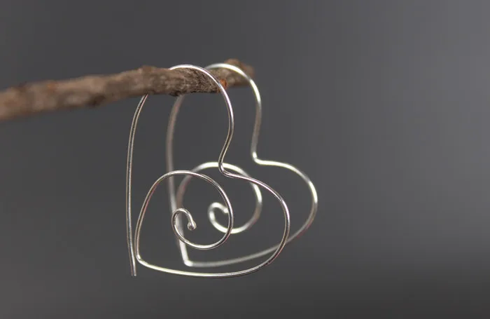 S925 Sterling Silver Big Heart Hoop Fashion Earrings