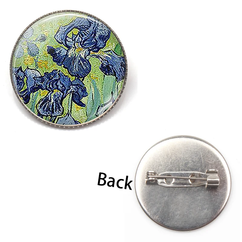 Vintage Art Renaissance Brooch Character Van Gogh Star Night Oil Painting Sunflower Man Woman Accessories Gift Souvenir