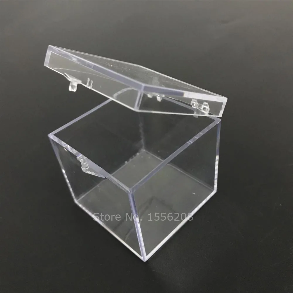 

10pcs/lot Transparent Plastic Small Square Boxes PS Packaging Storage Box With Lid Jewelry Accessories Finishing