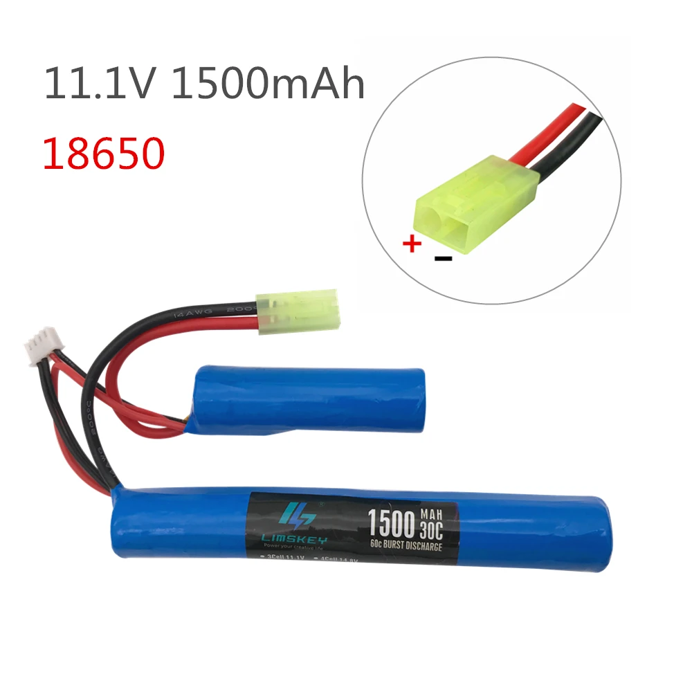 

1 шт., аккумулятор Limskey Power RC Lipo, 11,1 В, 1500 мАч, 230C, 2 ячейки, аккумулятор для мини-пистолета для страйкбола, радиоуправляемая модель 40C