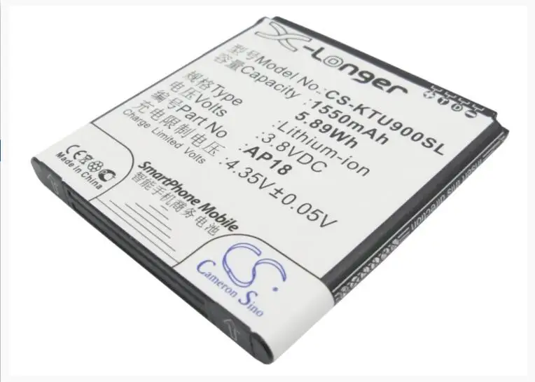 Cameron Sino 1550mAh battery for BLU Tank 4.5 for K-TOUCH U9 AP18 	Mobile, SmartPhone Battery