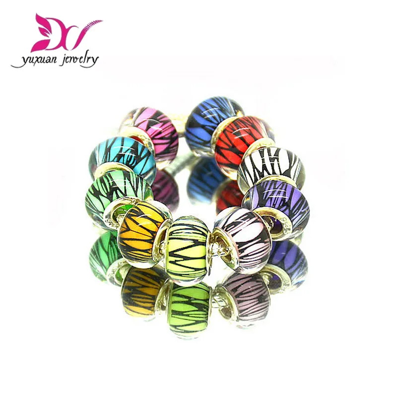 Free Shipping 10pcs /lot Mixed Acrylic Glass European Lampwork Charm Beads Big Hole For DIY Jewelry Making amber tesbih kehribar