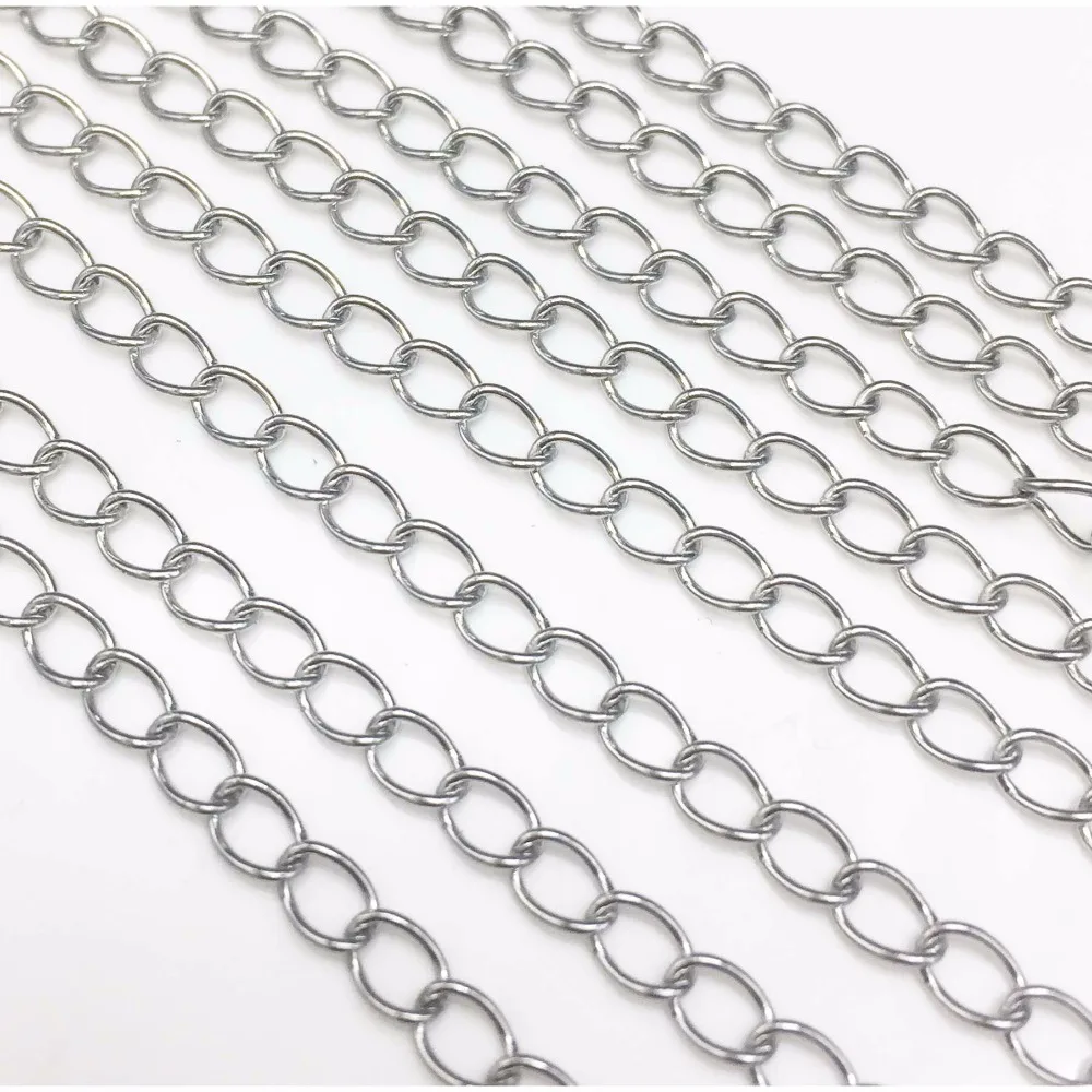 

5mm Stainless Steel Tail Extender Chains Jewelry Findings Silver Color Extended &Extension Link Chains For DIY